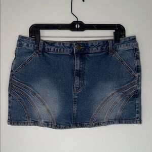 Cider Blue Denim Jean Mini Skirt Grunge Preppy